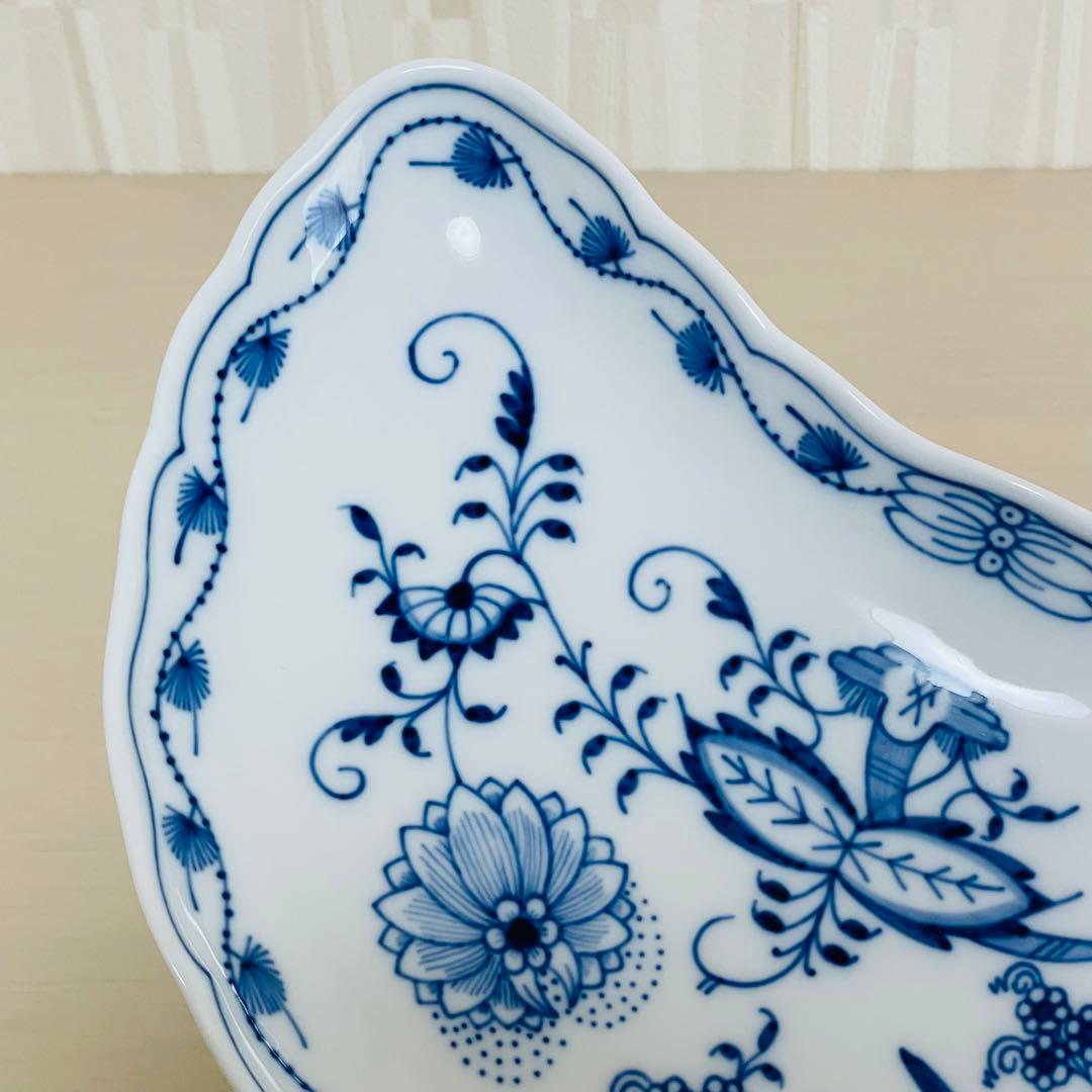 Meissen マイセン ブルーオニオン 三日月型 クレッセントディッシュ 皿