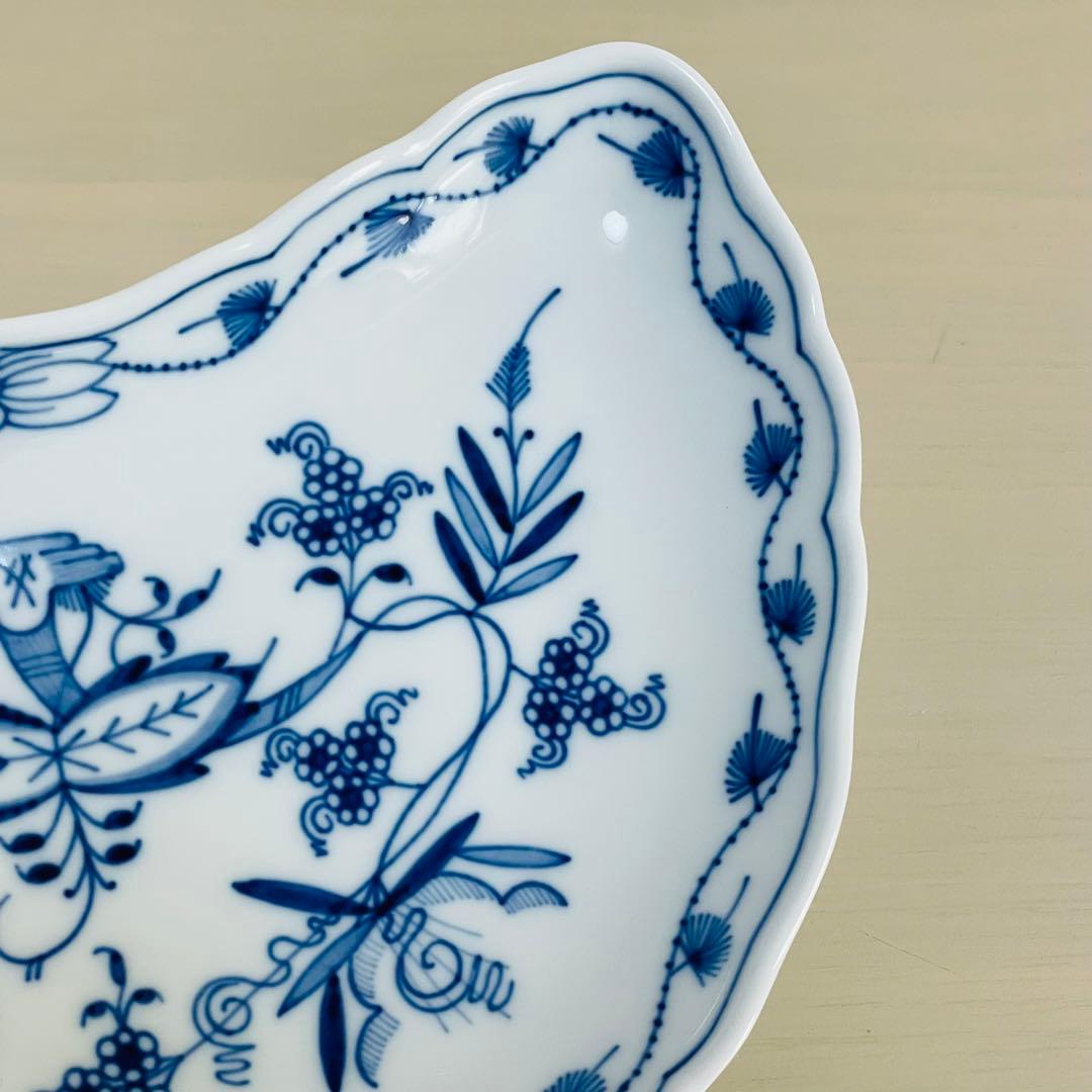 Meissen マイセン ブルーオニオン 三日月型 クレッセントディッシュ 皿
