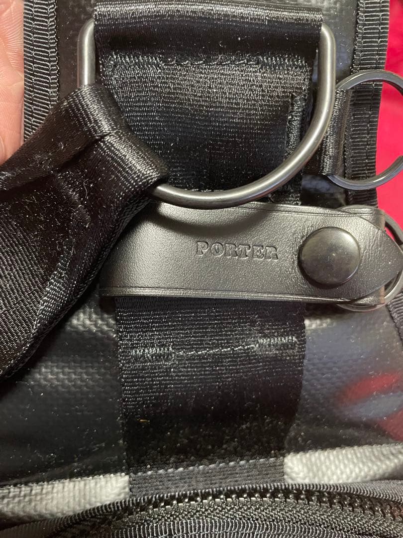 PORTER ポーター ブラック ナイロン スリングバッグ ボディバッグ