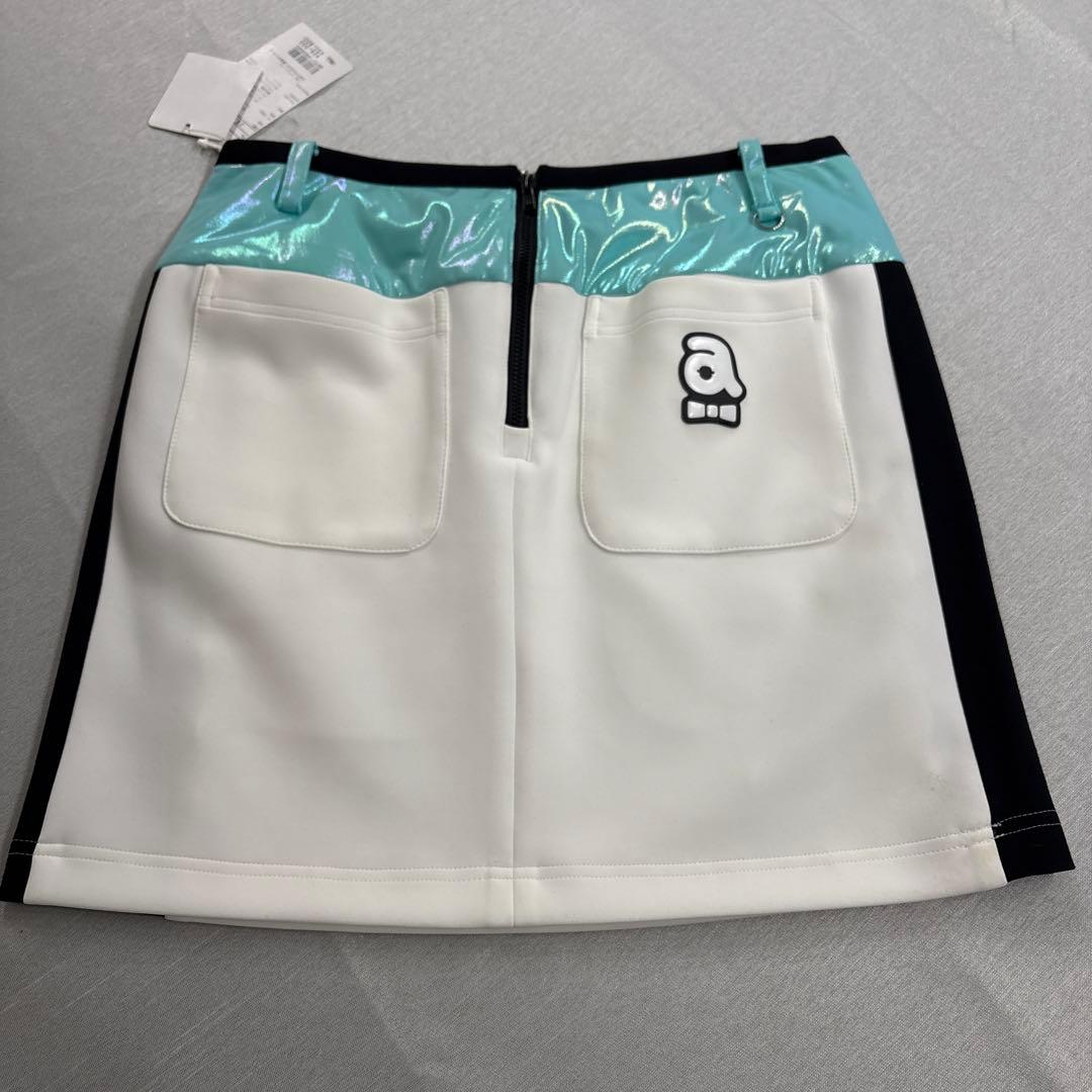 38 ARCHIVIO ライトグリーン　異素材切替スカート