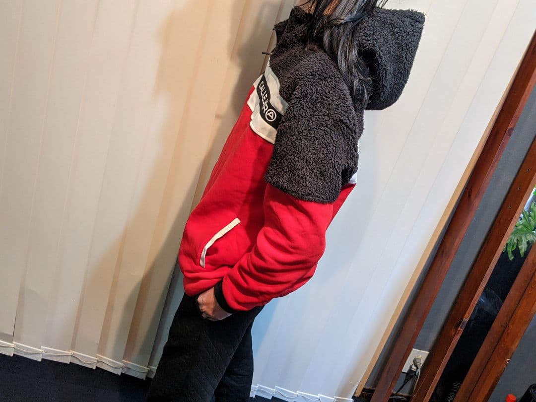 カジェヘラ　切替　ボア　ハーフジップ　パーカー　スウェット　ゴルフ　ウェア　黒