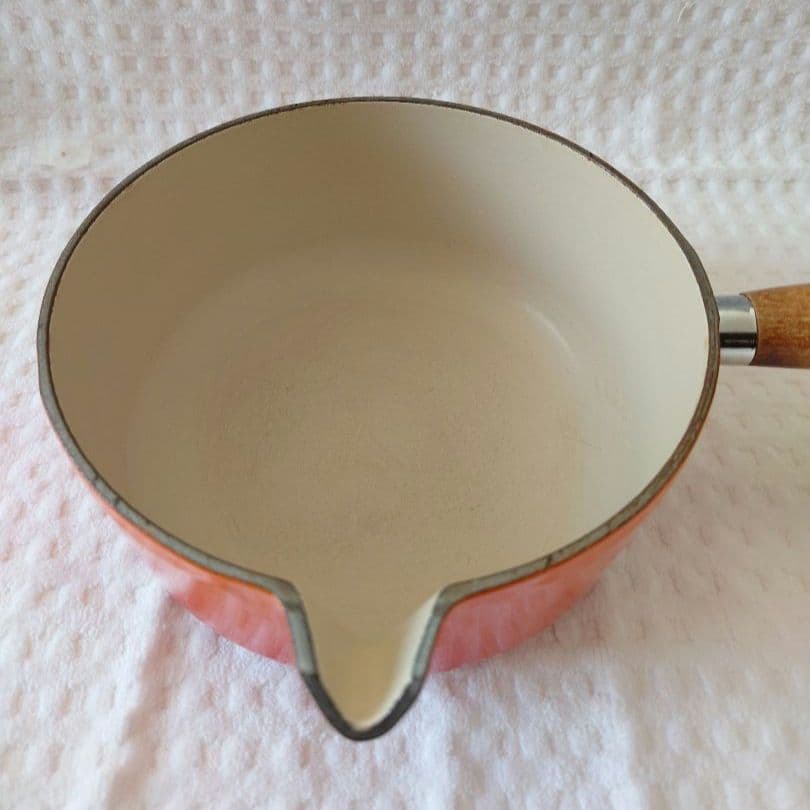ビンテージ ルクルーゼ 片手鍋 ウッドハンドル 18センチ