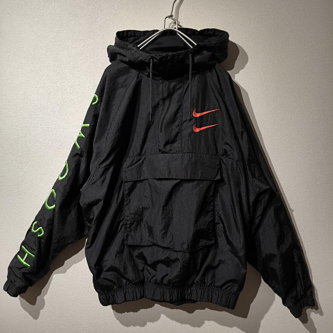 NIKE ウーヴン アノラックパーカー ハーフジップ Swoosh 刺繍ロゴ