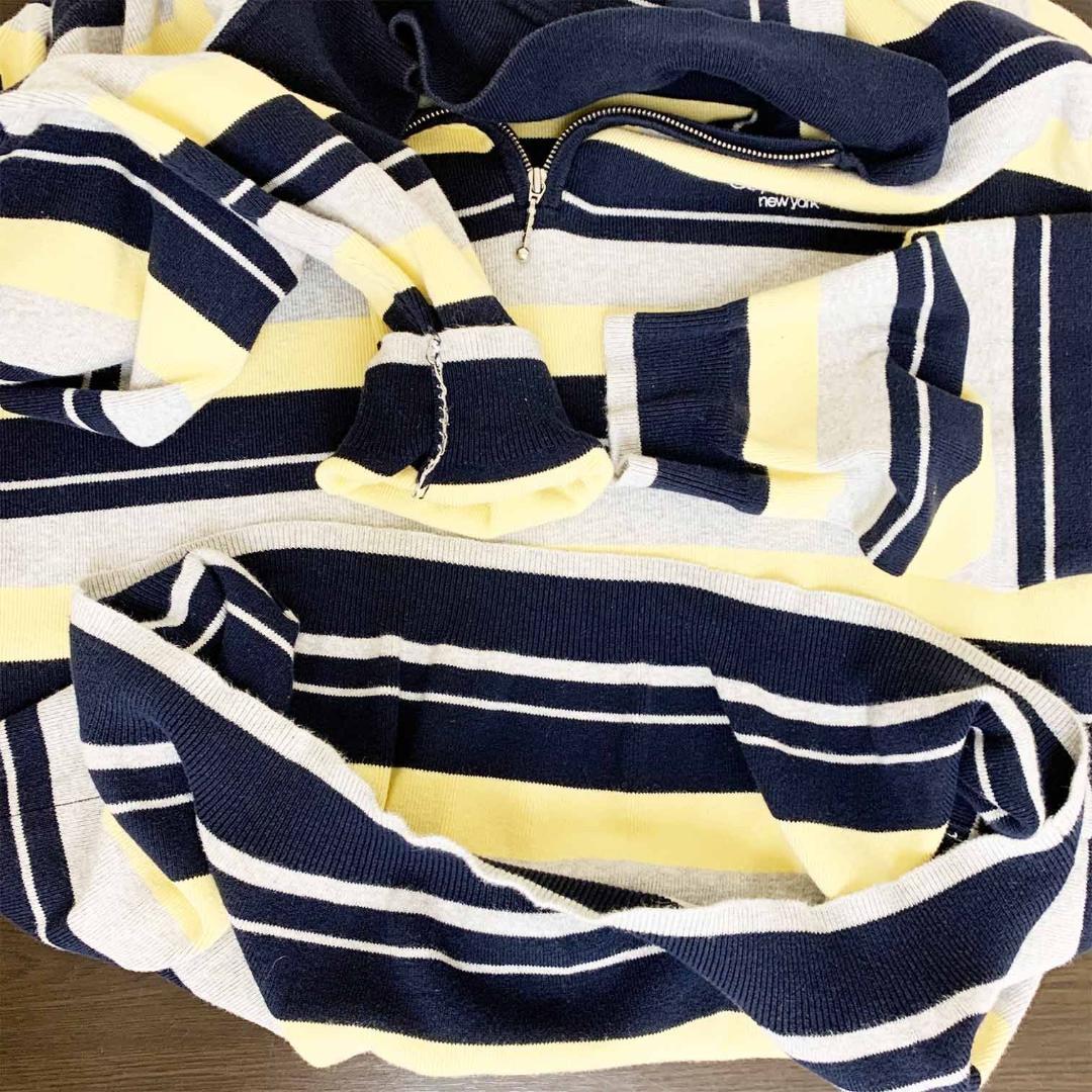 【美品】シュプリーム ストライプ ジップアップポロシャツ