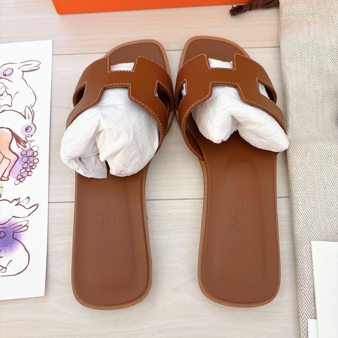 HERMES エルメス　オラン　35.5 ゴールド　裏張り済み
