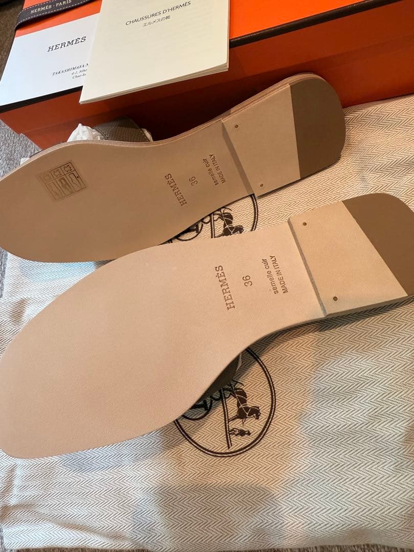 新品未使用HERMES エルメス オラン 36 エトゥープ サンダル オアジス