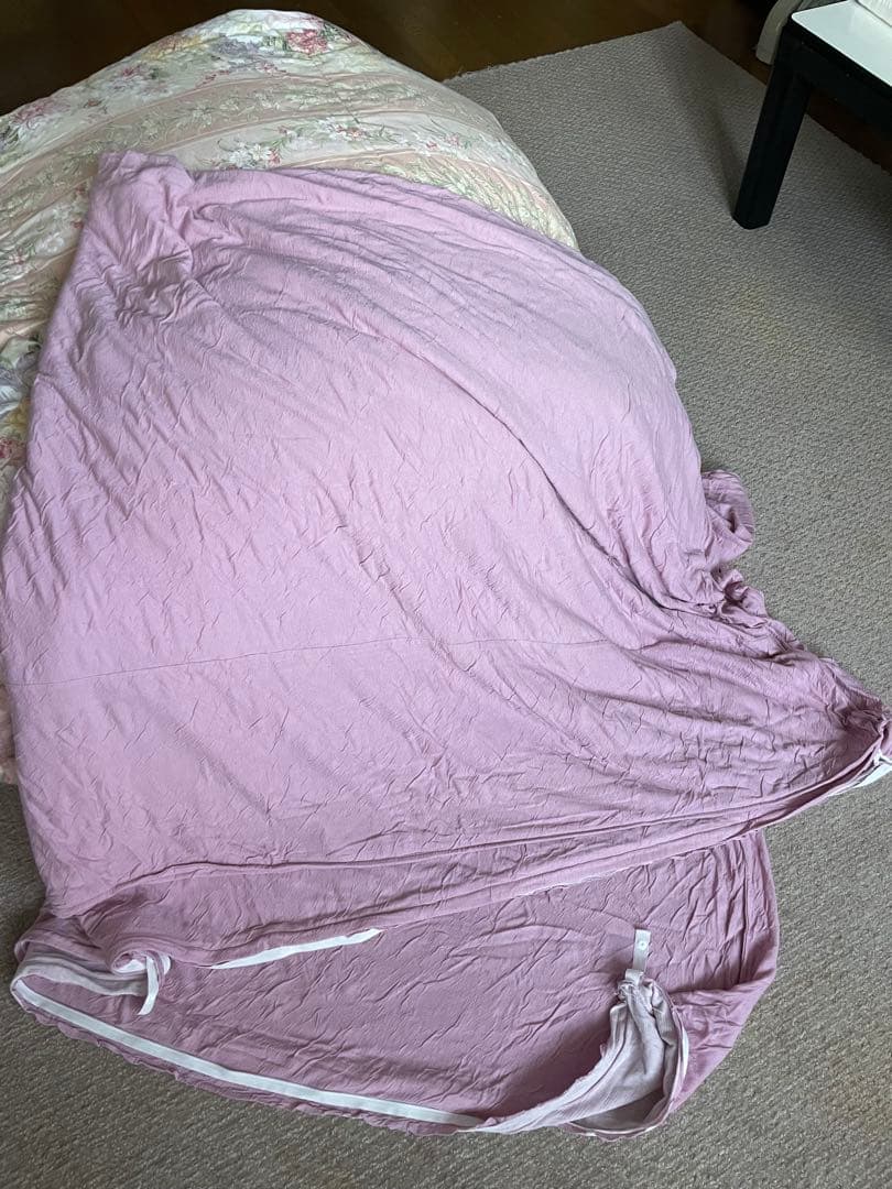 羽毛掛け布団 ダブル1.9kg ダウン90% フェザー10%ピンク系　カバー付