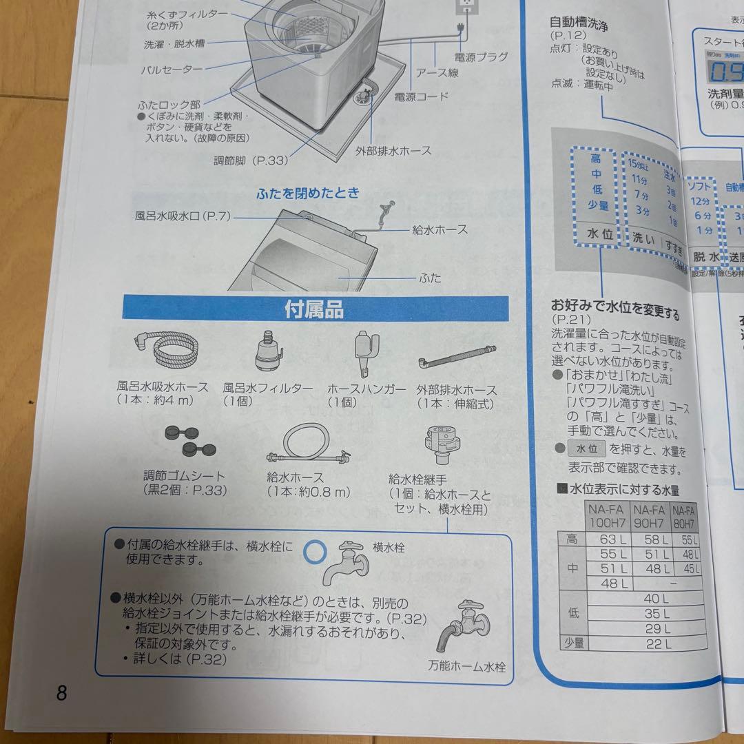 1/22まで直接引取　パナソニック洗濯機2019年製10キロNA-FA100H7