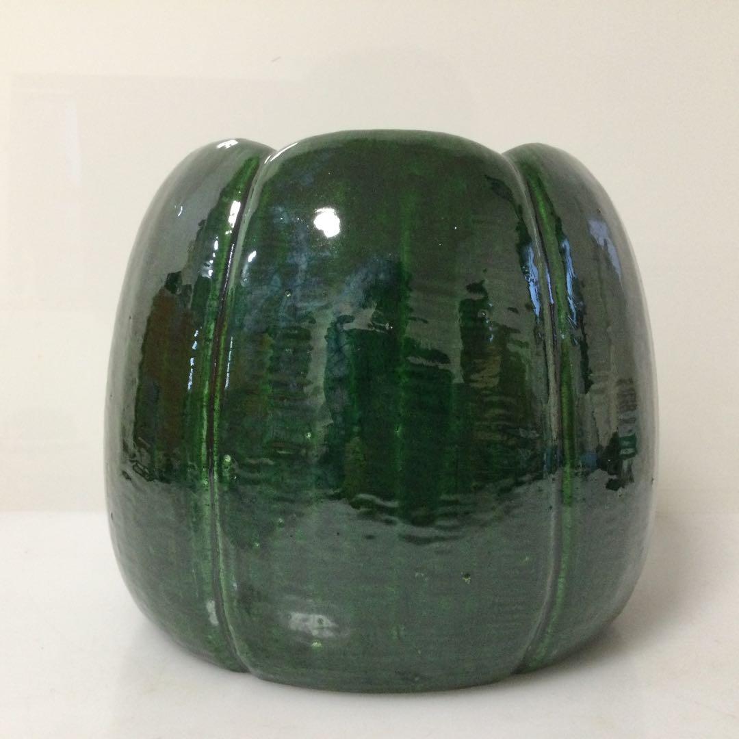 楽焼 青楽 手焙火鉢 手炙 川崎和楽作 香炉 茶道具 炉道具 供箱 L315