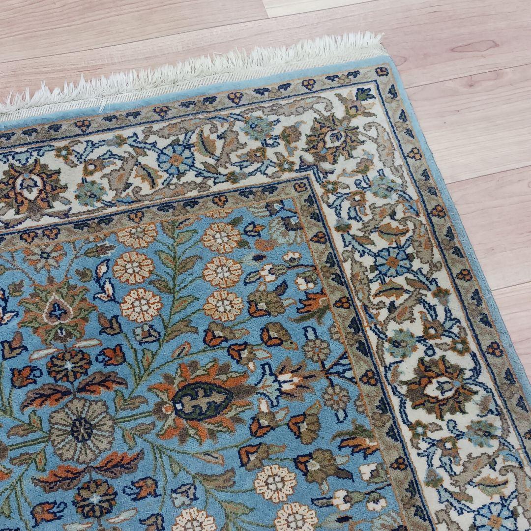 Y3135 高級トルコ絨毯 ウール 手織り 160×93㎝ 小花柄