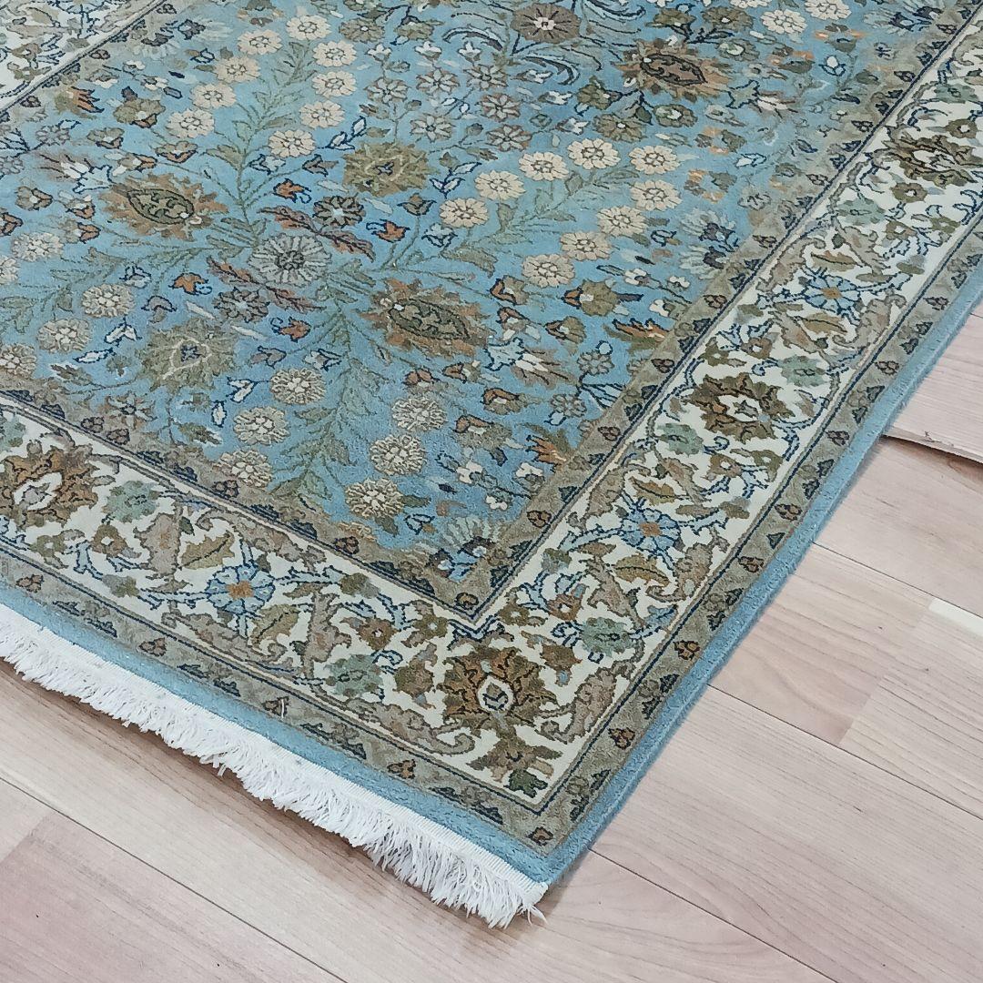 Y3135 高級トルコ絨毯 ウール 手織り 160×93㎝ 小花柄