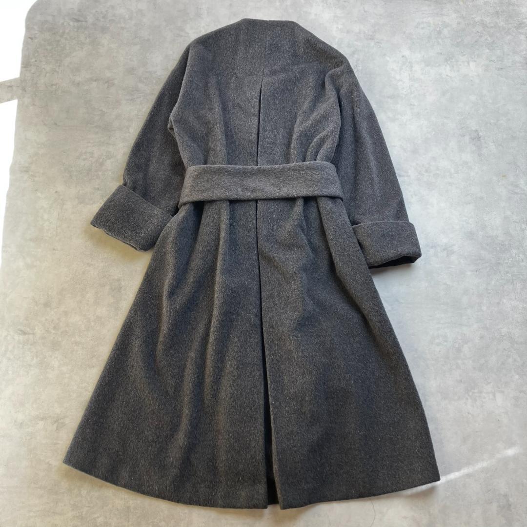 美品　スタイリング　ケイシラハタ　シャギーウールノーカラーボリュームコート754