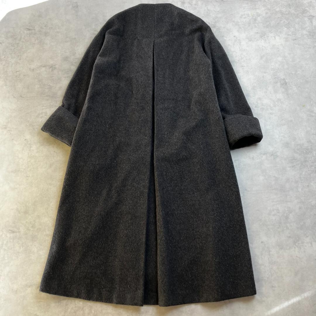 美品　スタイリング　ケイシラハタ　シャギーウールノーカラーボリュームコート754