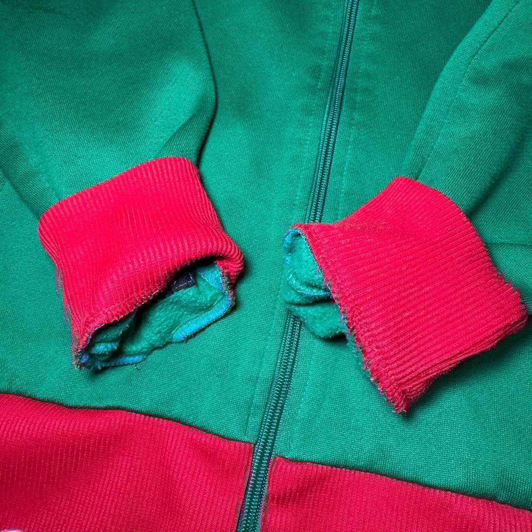 ☆【希少・美品】PUMA トラックジャケット グリーン×レッド L 刺繍ロゴ☆