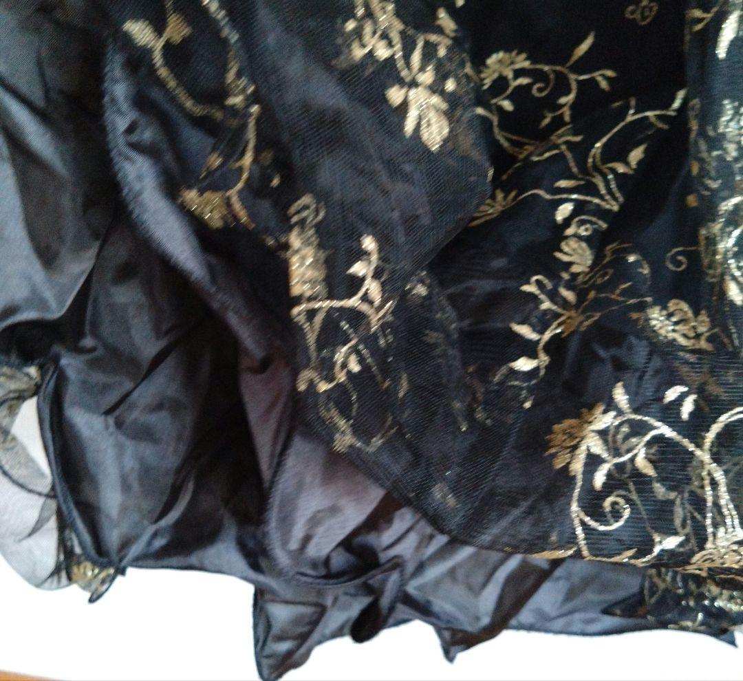 美品　花柄刺繍　社交ダンスドレス パーティードレス　Мサイズ