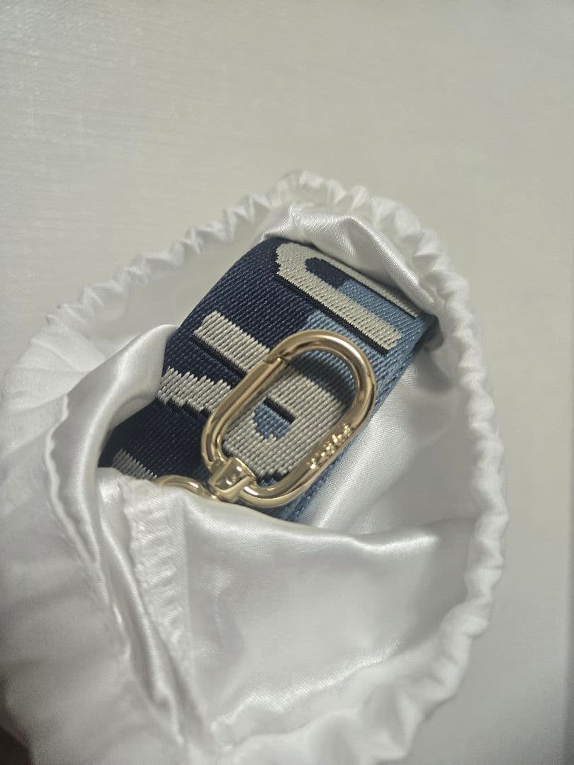 【極美品】FURLA ショルダーストラップ ネイビー ライトブルー フルラ ロゴ