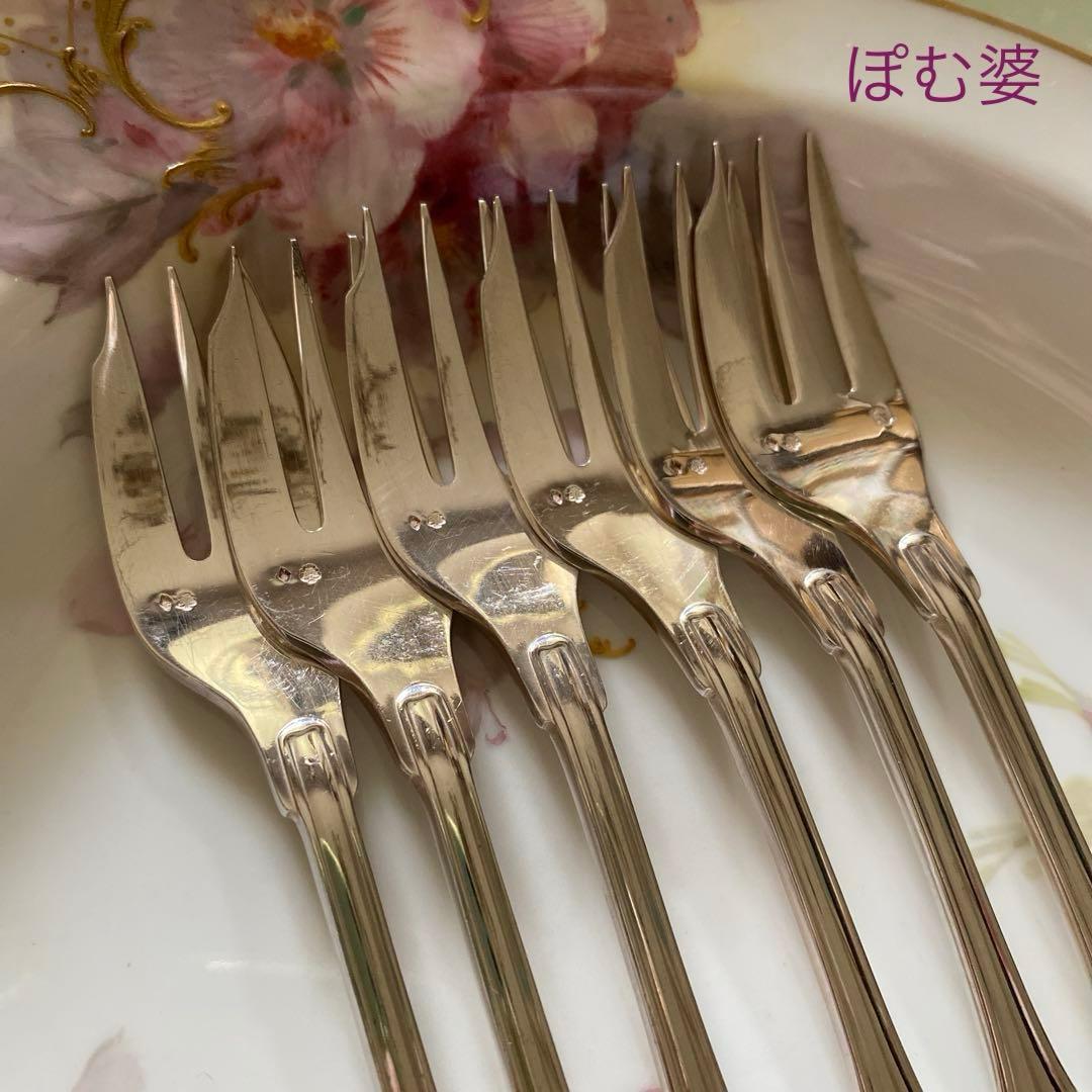 【フランス／クリストフル】純銀／ケーキフォーク ２本