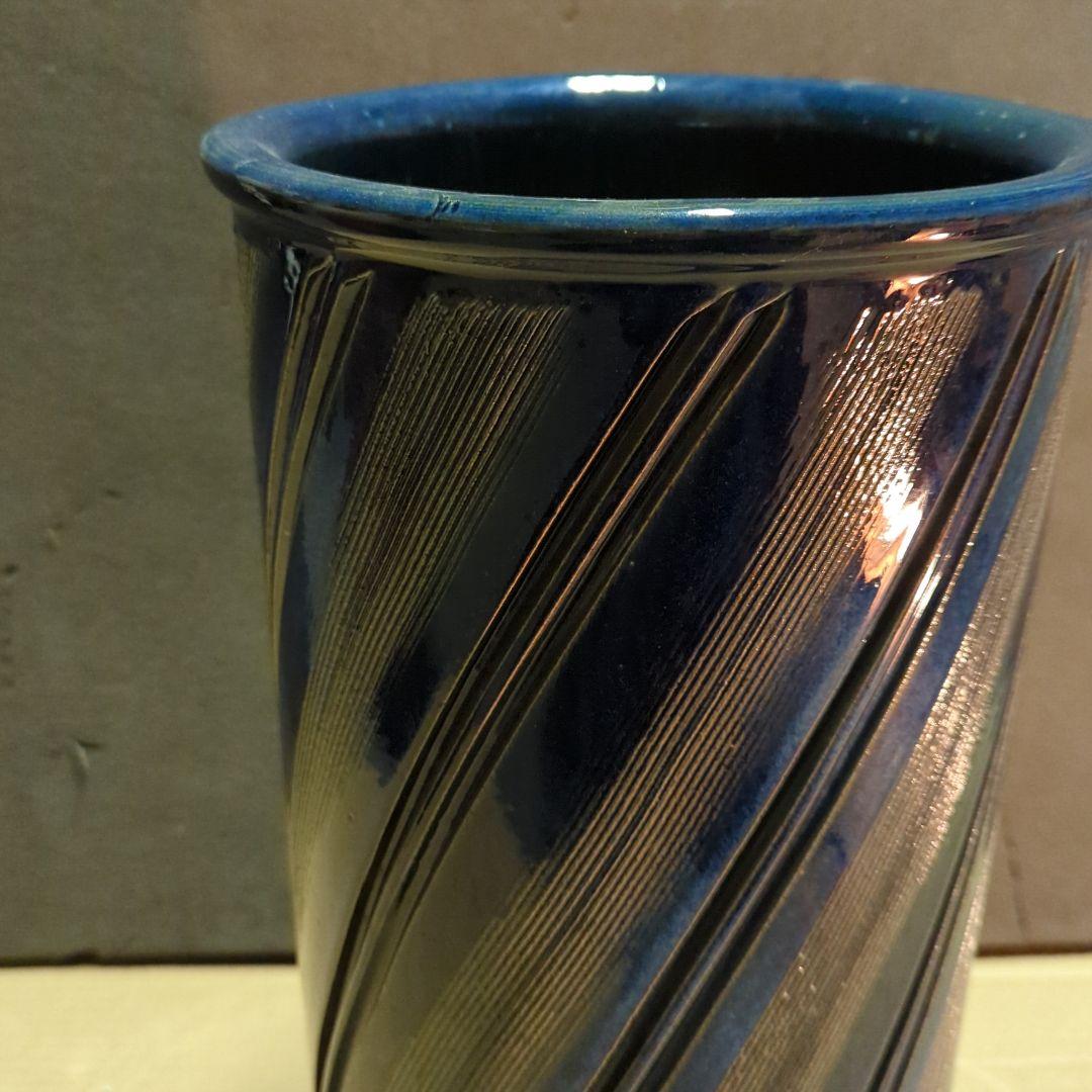 【信楽焼】傘立て　ナマコブルー