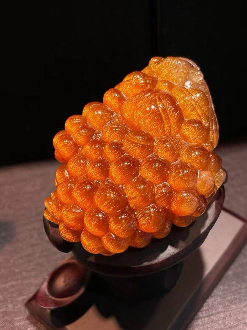 ⭐︎【極上品】天然銅色ゴールドルチルクオーツ 置物 207g