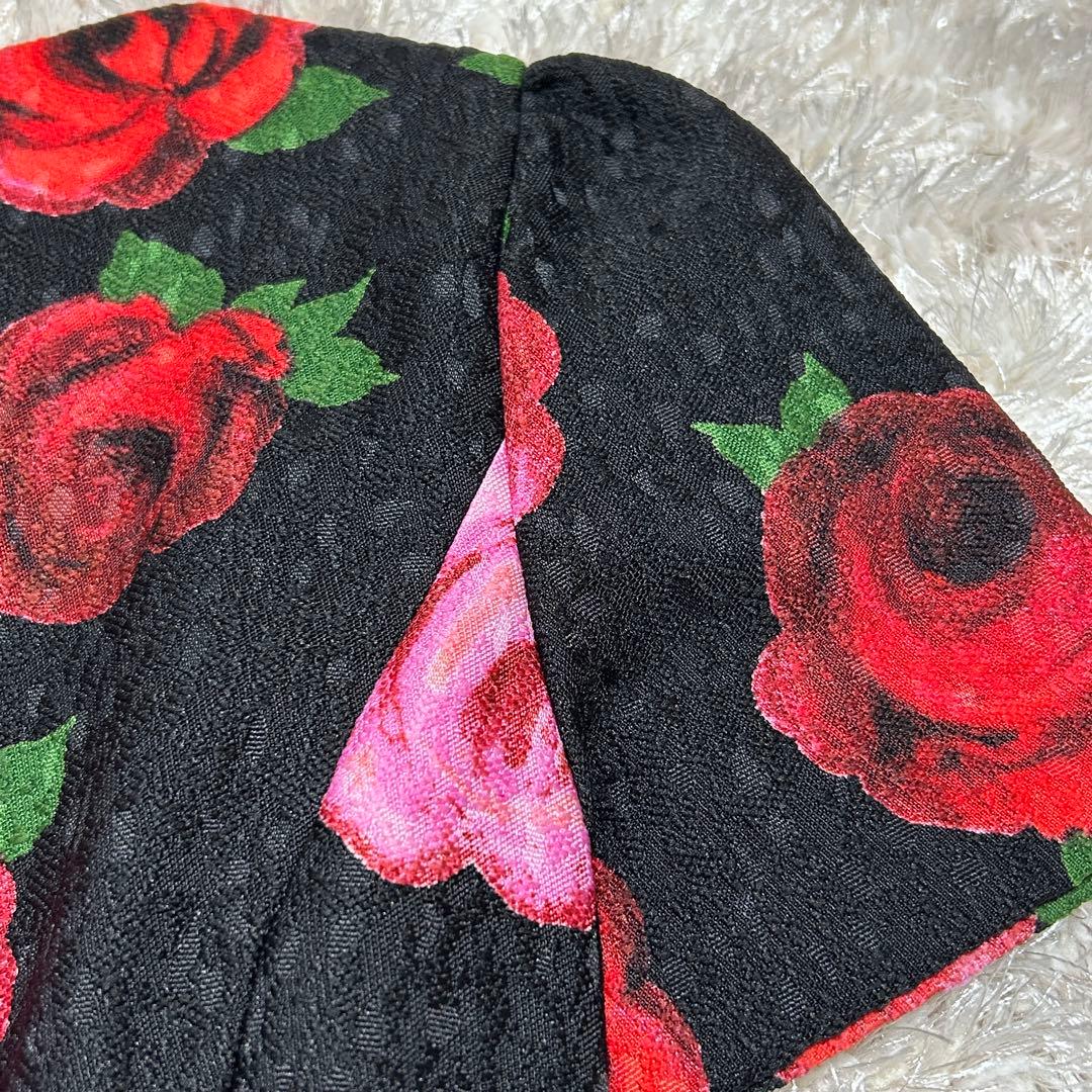 エムズグレイシー 秋冬カタログ バルーンワンピース 薔薇 ジャガード 花柄 黒