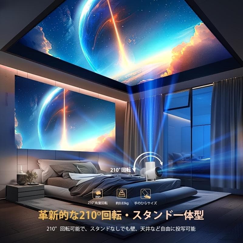 ポータブルワイヤープロジェクター 1080P 対応 4K ムービー再生可 180