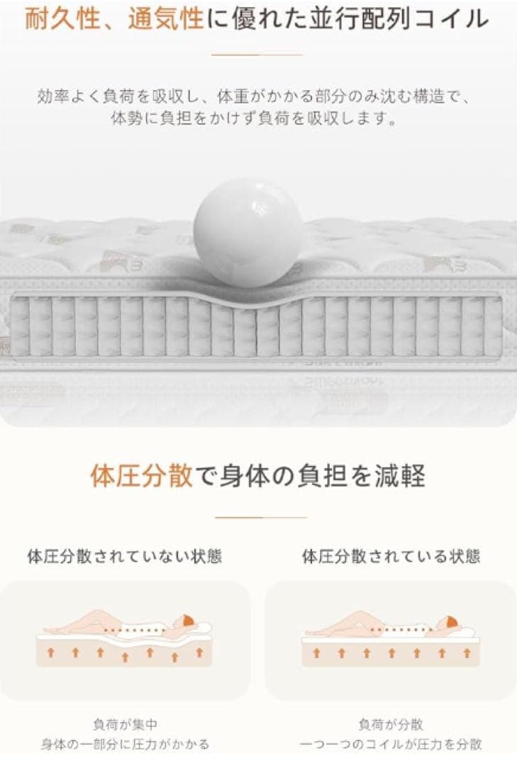 マットレス クイーン 極厚24cm硬め高反発 エッジサポート160*195*24