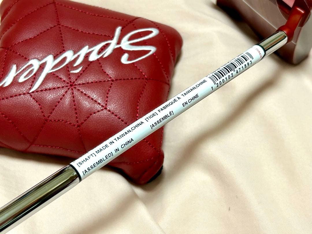 新品 スパイダーRed パター スモールスラント 34インチ カバー付き