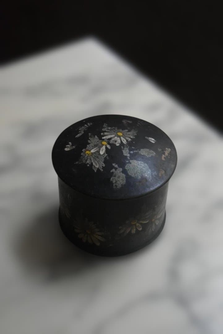 パピエマシェ　マーガレットの小物入れ　フランスアンティーク ナポレオン三世