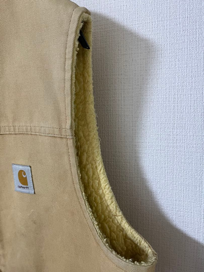カーハート　ブラウンダックボアベスト　carhartt ベスト　ダックベスト