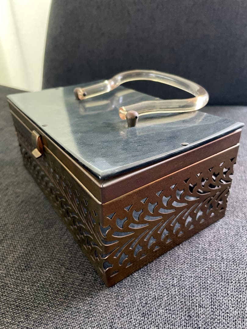 ヴィンテージ ベークライト ルーサイト バッグ メタルボックス 型 1950