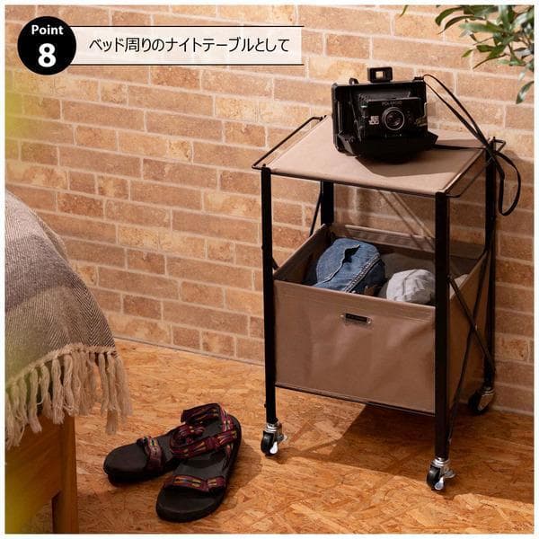 テーブルワゴン キャスター付き 折りたたみ式 ブラック MIP-71 N01