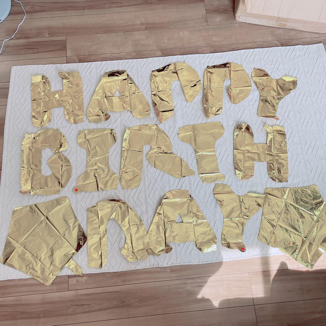 誕生日 バルーン 風船 英文字 ゴールド　お祝い　バースデー