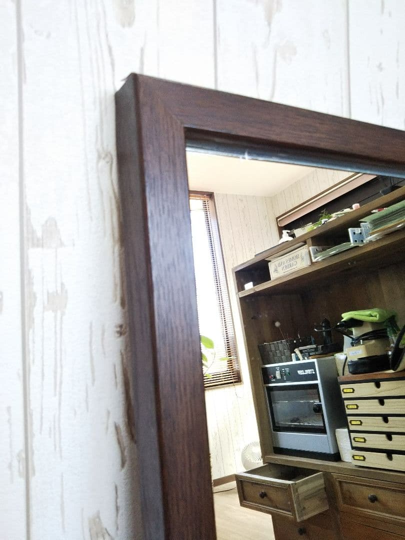 壁掛け鏡 木目調 たのメル便