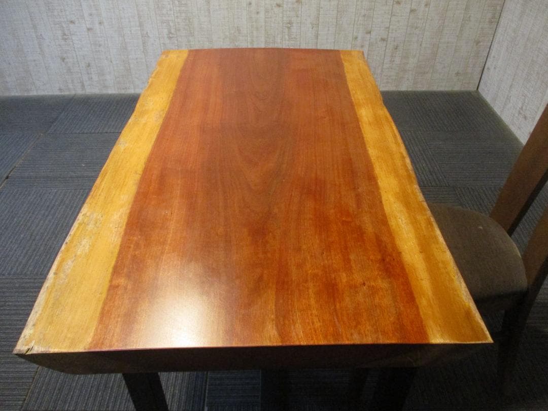 ＃1582■　ブビンガ　一枚板　テーブル　ローテーブル　ダイニング　座卓　デスク