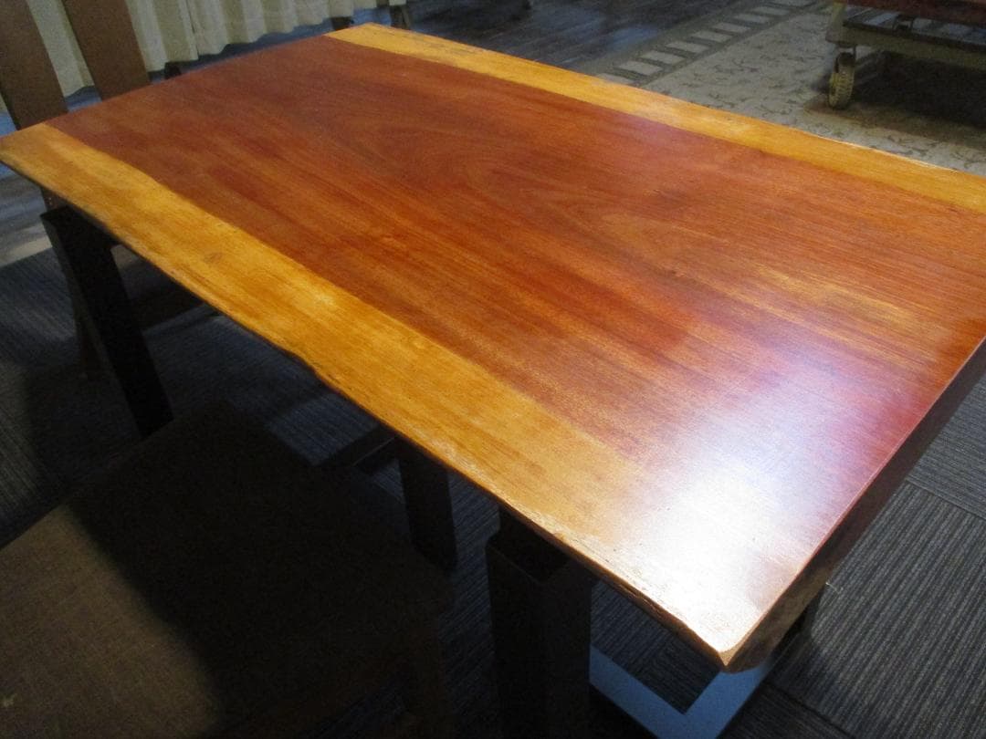 ＃1582■　ブビンガ　一枚板　テーブル　ローテーブル　ダイニング　座卓　デスク