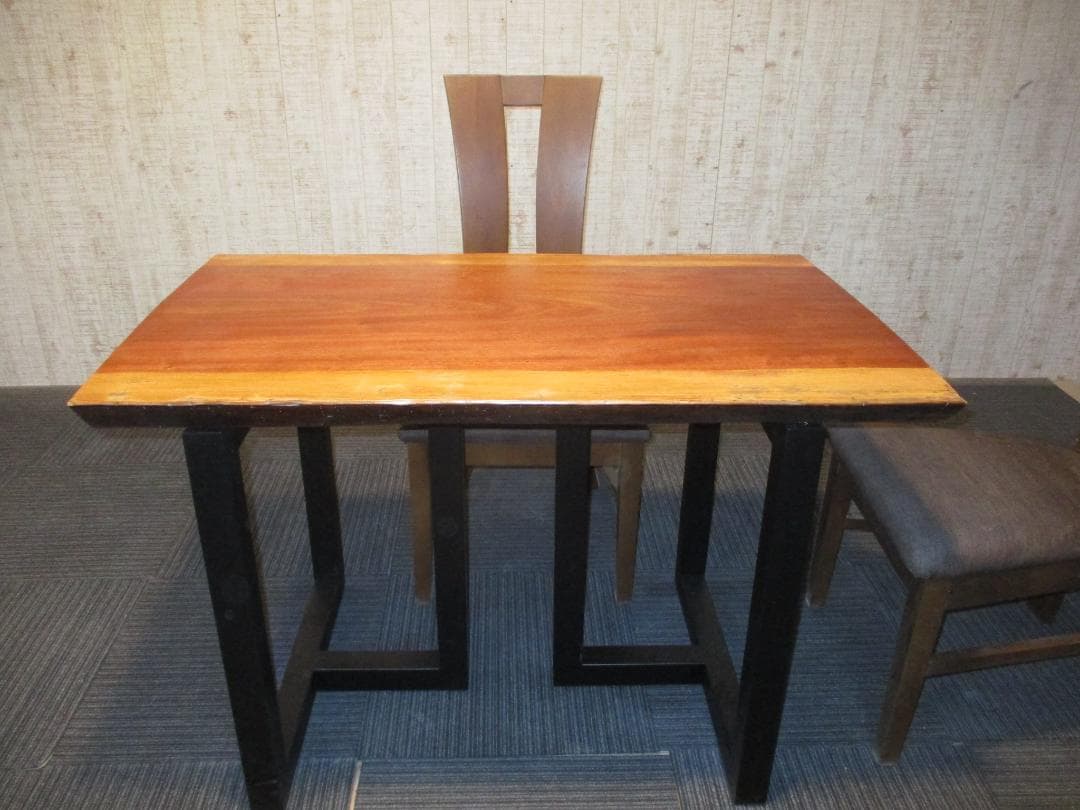 ＃1582■　ブビンガ　一枚板　テーブル　ローテーブル　ダイニング　座卓　デスク