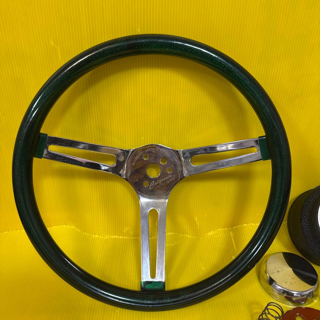 カリフォルニアメタルフレークグリーンステアリングホイール、グラントハンドル