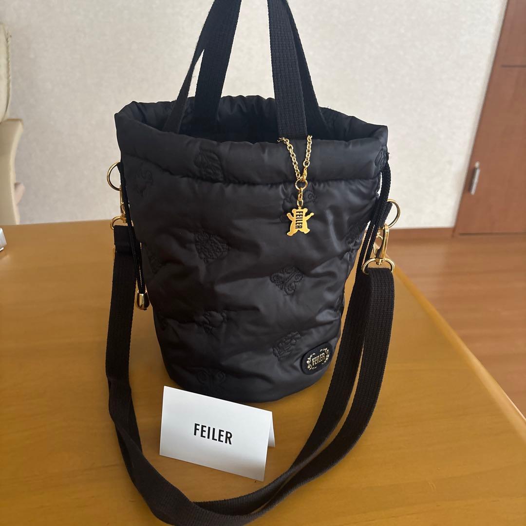 フェイラー　巾着ショルダーバッグ　ハイジ♡ブラック