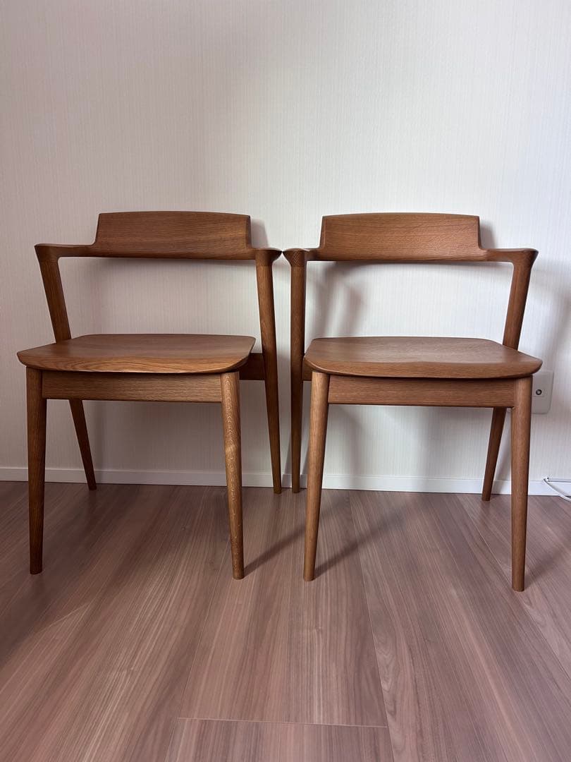 はな＊　飛騨産業 SEOTO セミアームチェア 2脚目有 N5 板座②