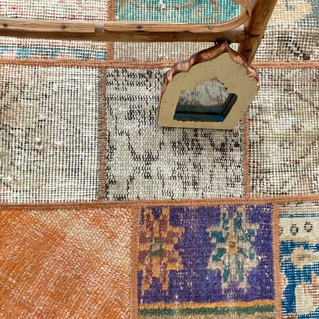 カラフル57×161✳︎パッチワーク　ランナー　ロング　トルコヴィンテージラグ