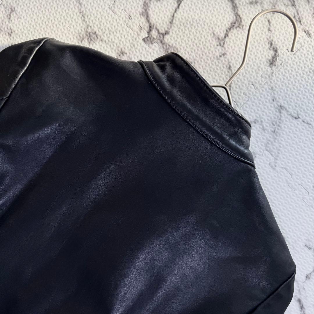 ダークビッケンバーグ　ライダースジャケット　カウレザー　シルバー金具　フリル