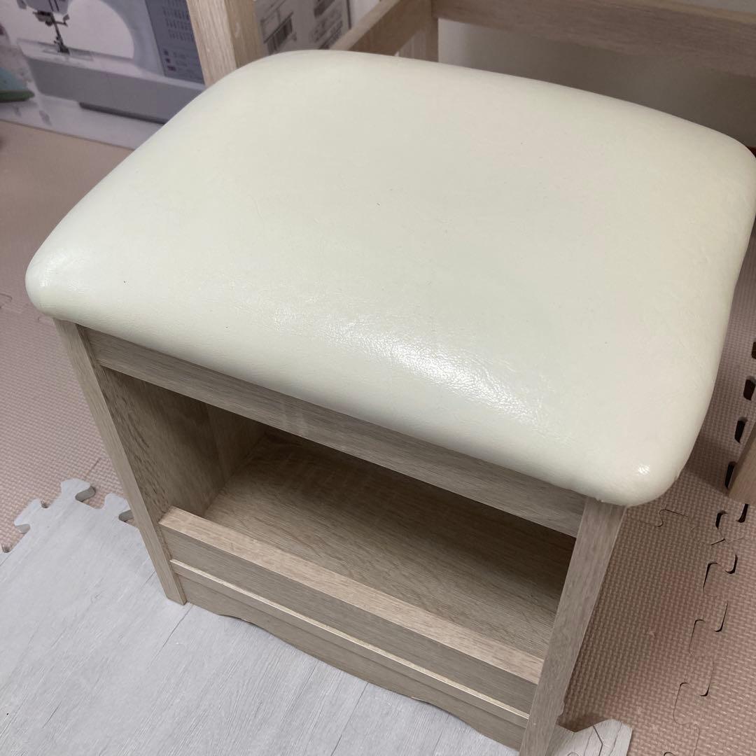 ドレッサー 鏡台 化粧台 木製 白 ナチュラル 北欧風 コンセント付き