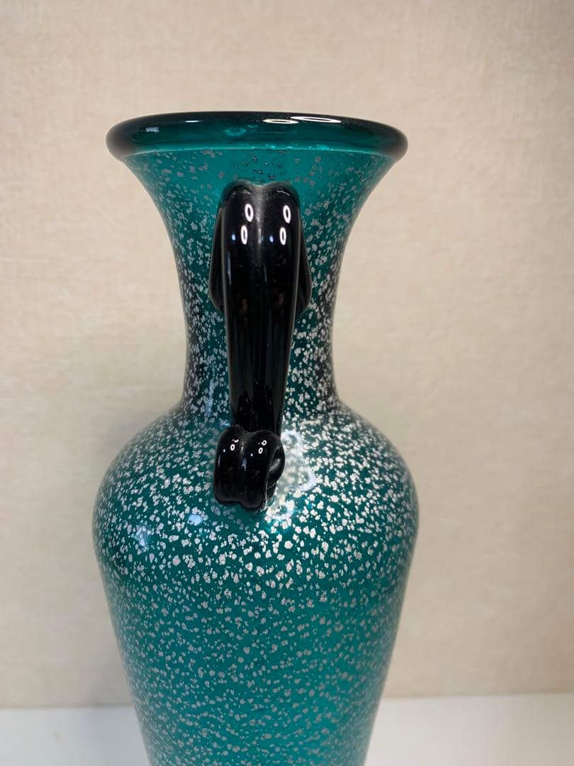 岩田久利 清雅 アートガラス ガラス花器 フラワーベース 年代物