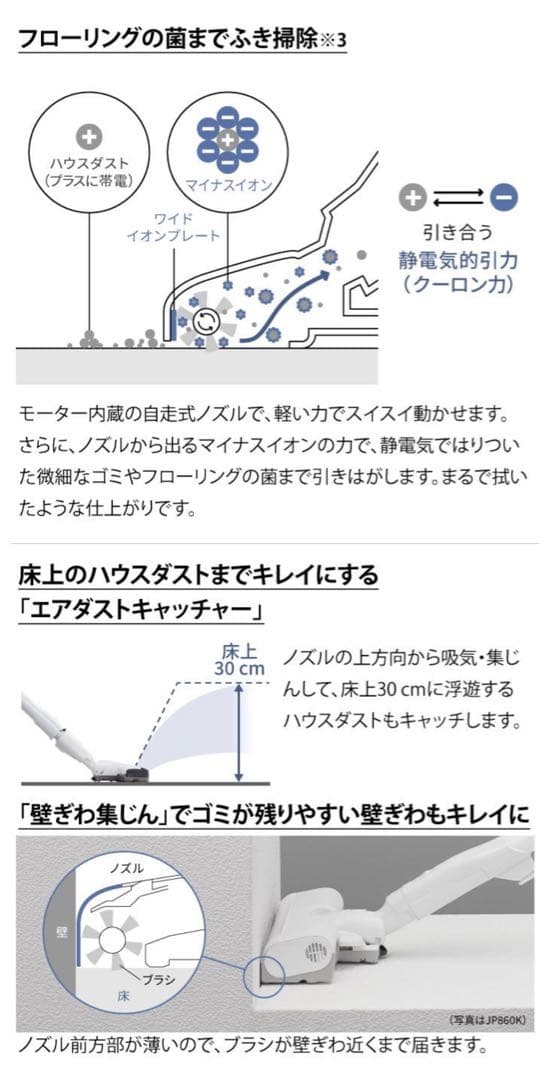 2024年製 Panasonic 親子ノズル 掃除機 MC-PJ230G-W白