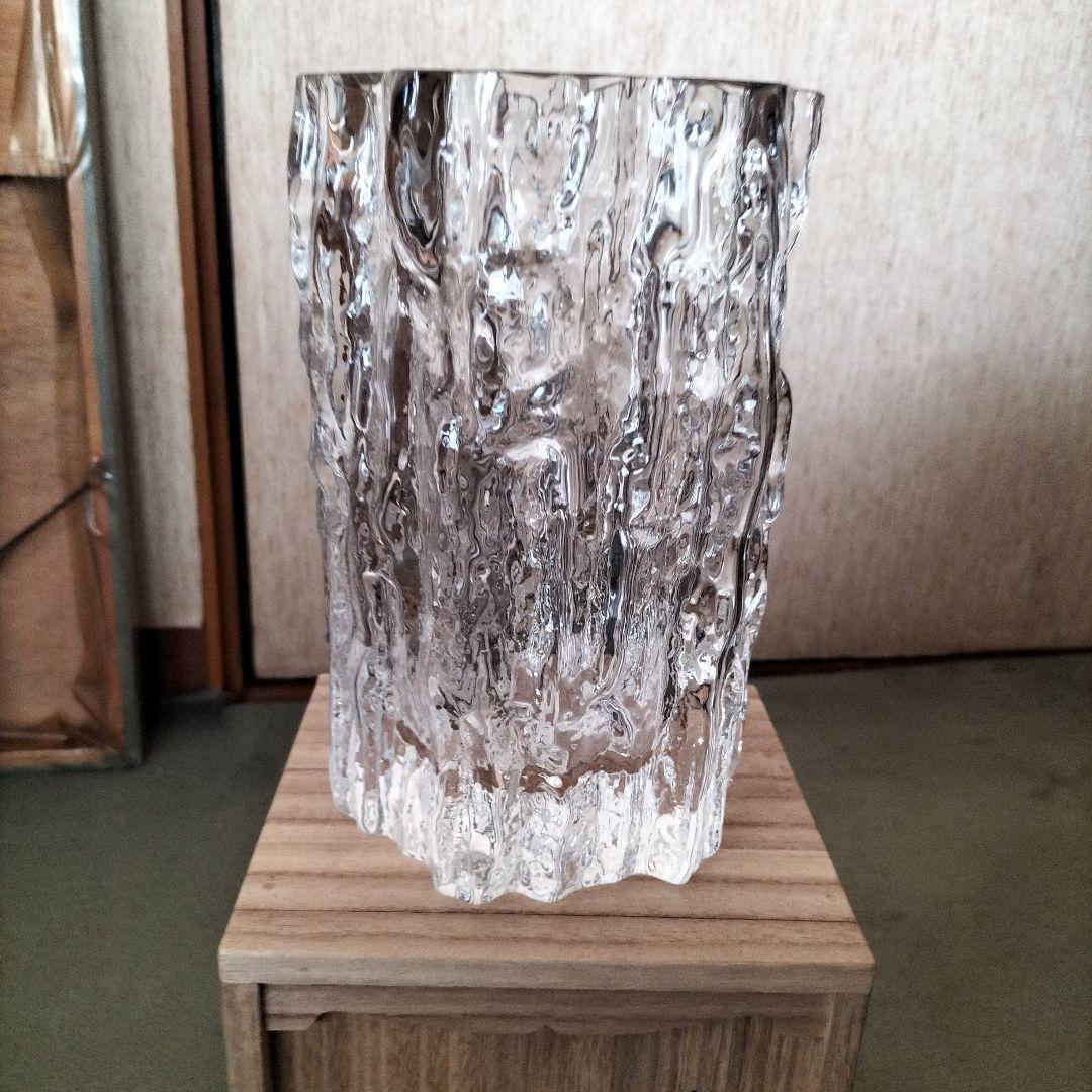 日本芸術院賞、各務鉱三作クリスタル花瓶　未使用