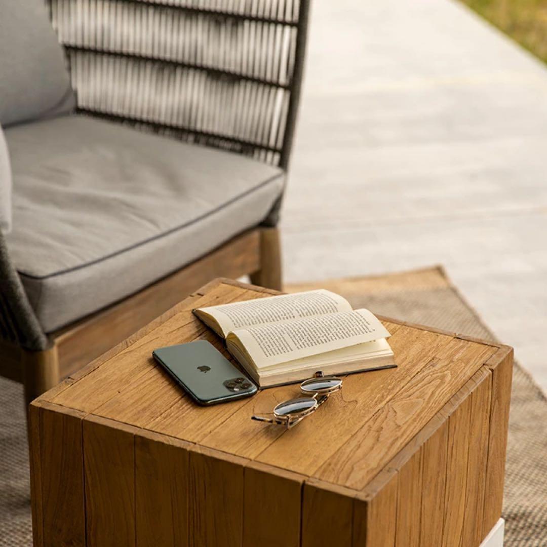 (新品・未開封) サム キューブ テーブル / スツール トップチーク 1個