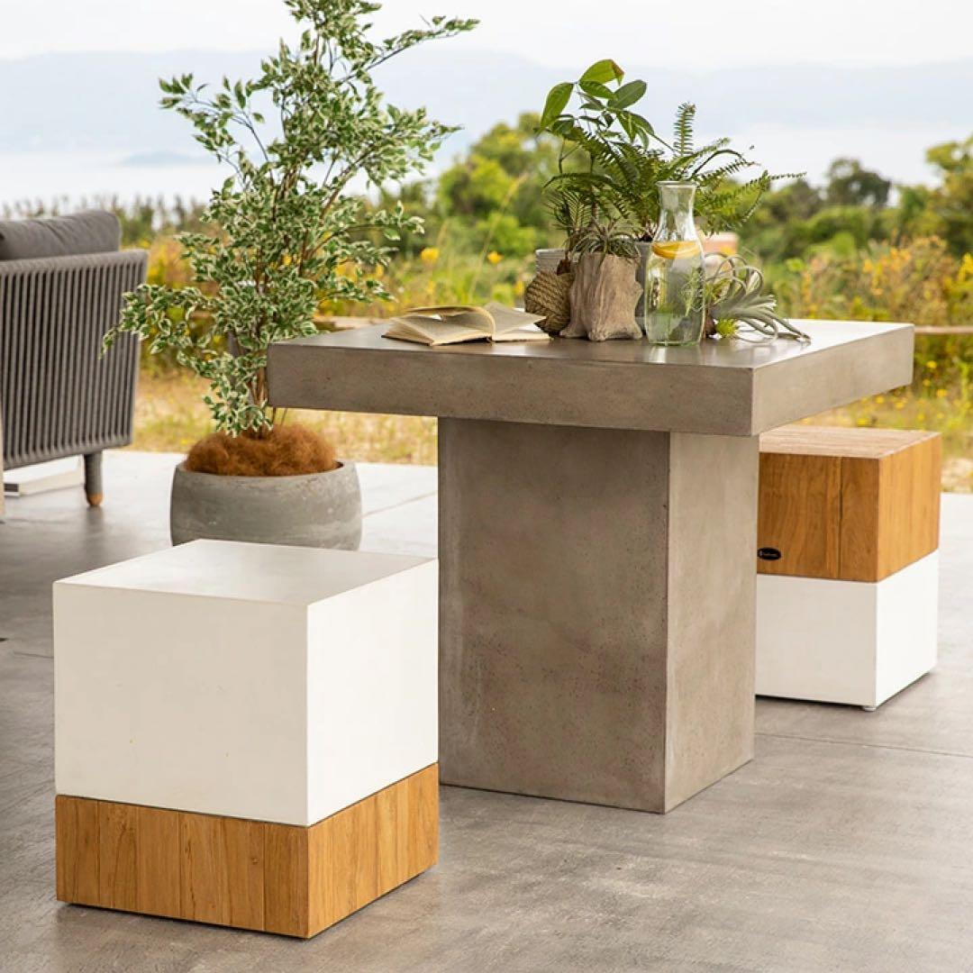 (新品・未開封) サム キューブ テーブル / スツール トップチーク 1個