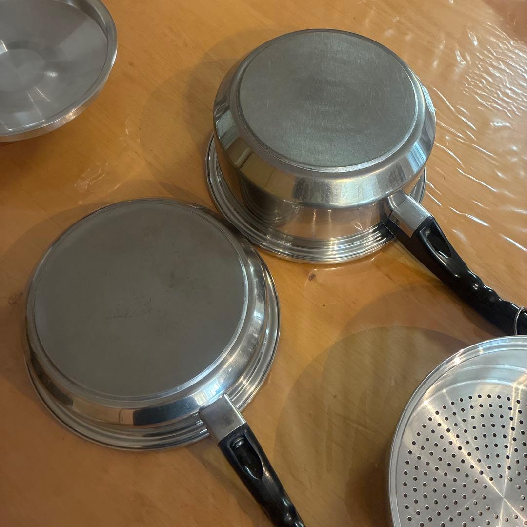 ラスタークラフト３コートソースパン小フライパンスチーマーのセットガス専用数回使用