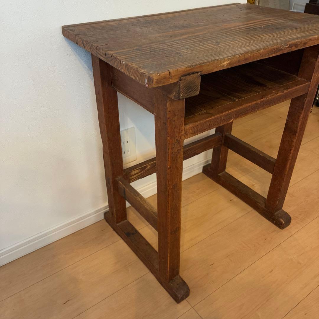 木製学校机　古道具　文机　昭和レトロ　蚤の市　アンティーク家具　テーブル