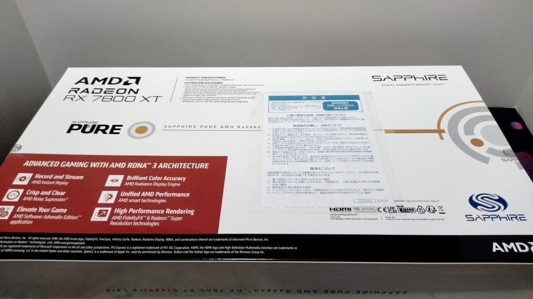 グラフィックボード・グラボ・ビデオカード SAPPHIRE PURE Radeon RX 7800 XT OC 16GB
